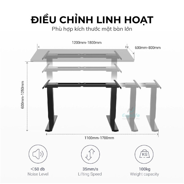 Bàn nâng hạ thông minh Ergonomic ED225E