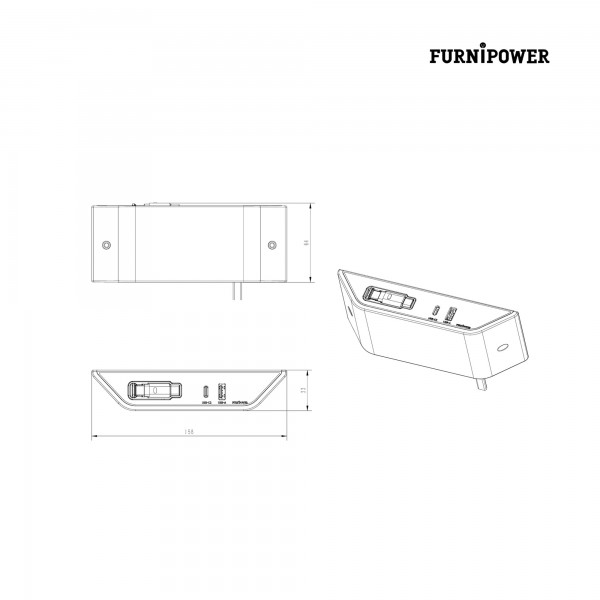 Ổ cắm điện trên mặt bàn APEX001-HNG