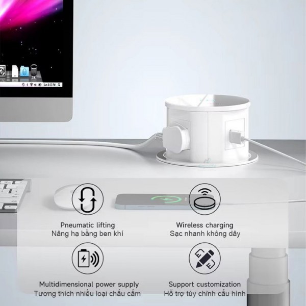 Ổ Cắm Điện Âm Bàn Tích Hợp Sạc Không Dây OEUP021C