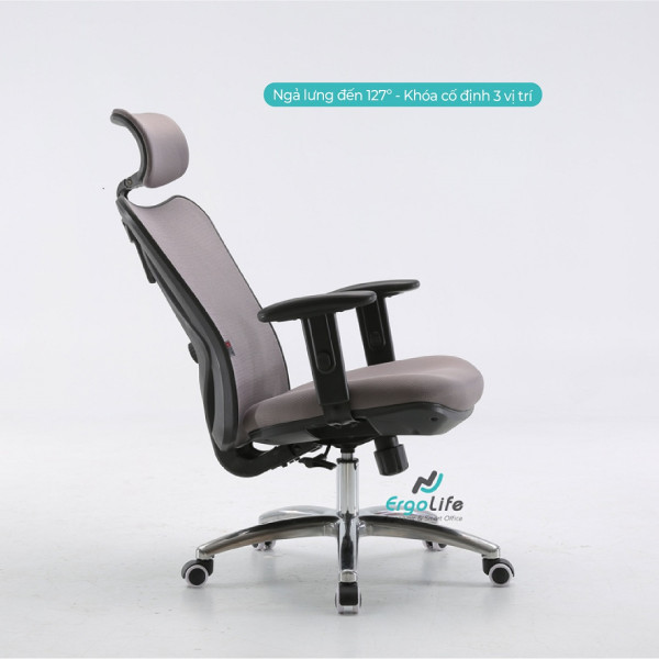 Ghế Công Thái Học M18 Đen/Xám