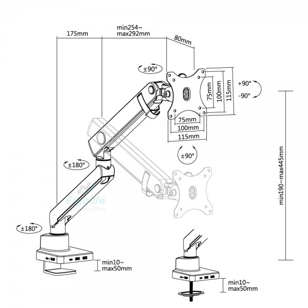 Tay đỡ màn hình LDT20-C012D