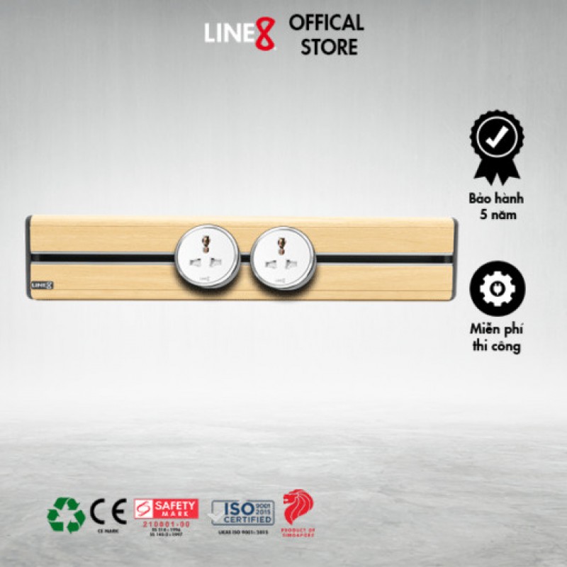 Combo Ray Dẫn Điện Line 8 Model S (600mm, Nhiều Màu) + 2 Ổ Cắm Điện (Đen/Trắng)