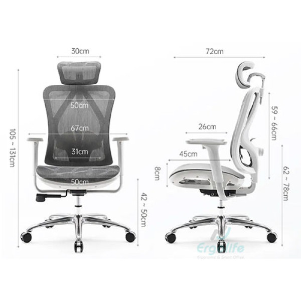 Ghế Công Thái Học M57C Đen/Xám